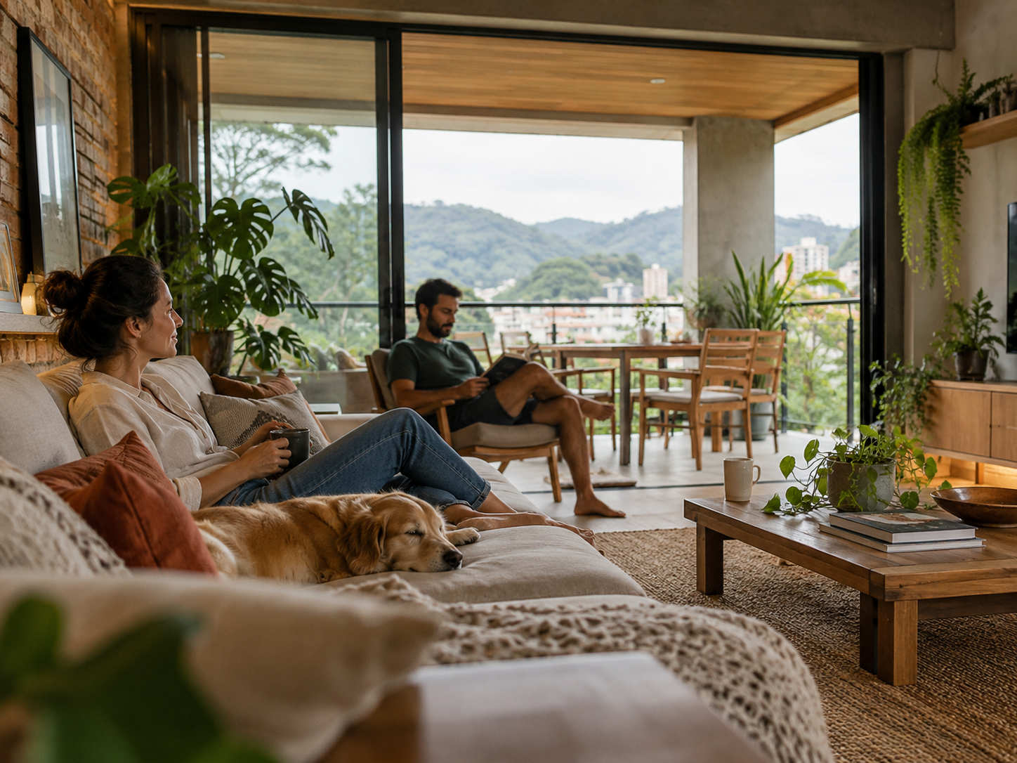 Ambiente confortável com iluminação natural em Blumenau
