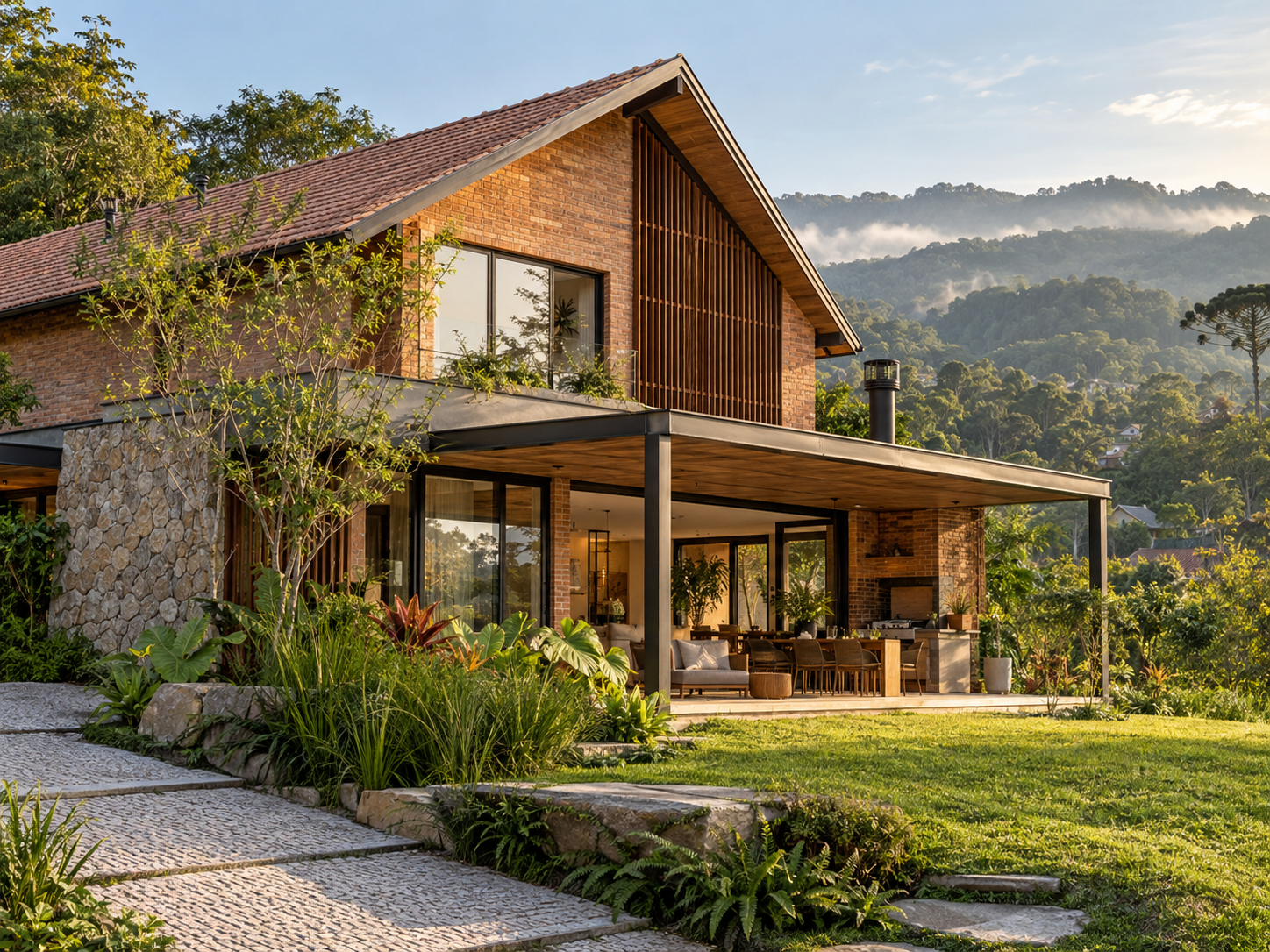 Residência contemporânea com identidade arquitetônica inspirada em Blumenau
